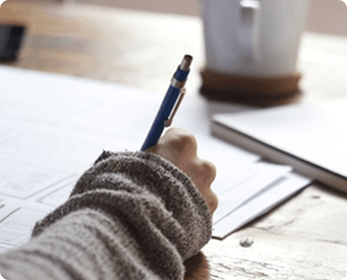 Student writing a test