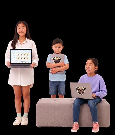 Students learning with StudyPug on laptops