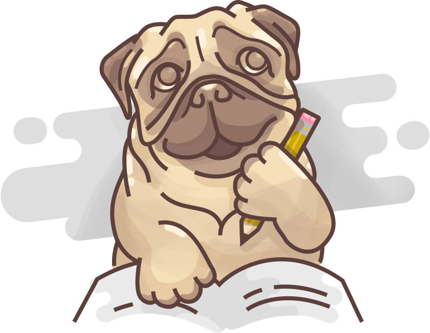 Puggy writes his essay