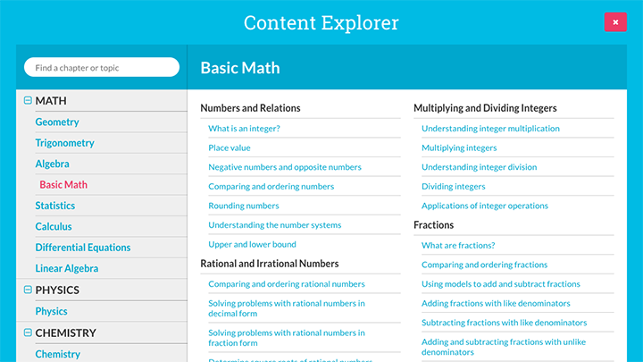 screenshot of StudyPug interface